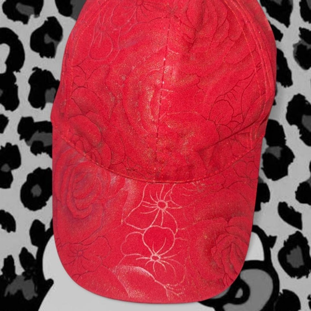 Floral Red Cap